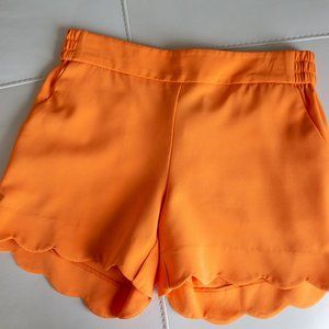 7th Avenue NY&Co Bright Orange Scallop Shorts - XS